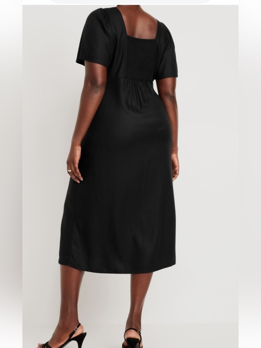 NWOT- Button Down Crepe Midi Dress - Picture 2 of 12